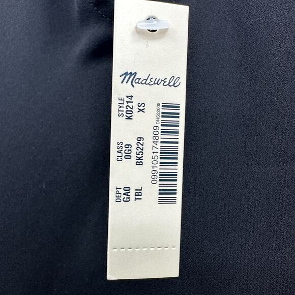 NEW Madewell Bell-Sleeve Tie Front V-Neck Top Blouse in Black Size X-Small NWT - Picture 10 of 13